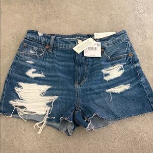 American Eagle Outfitters Blue Distressed Cutoff Denim Shorts